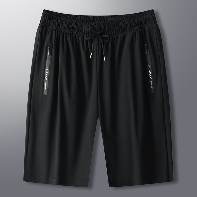 Ice Silk Quick-Drying Men's Shorts, Thin Casual Five-Point Shorts, Sports Running Plus Size Beach Shorts, Versatile Casual Wear