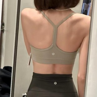 Lulu Original Standard Flow Sports Yoga Bra Y-Shaped Vest with Chest Pad Fitness Top Shock-Proof Bra