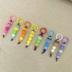 オリジナル INS ドーパミンスマイリーフェイスカラーアクリル携帯電話ペンダントバッグ小物ペンダント車のキーホルダー