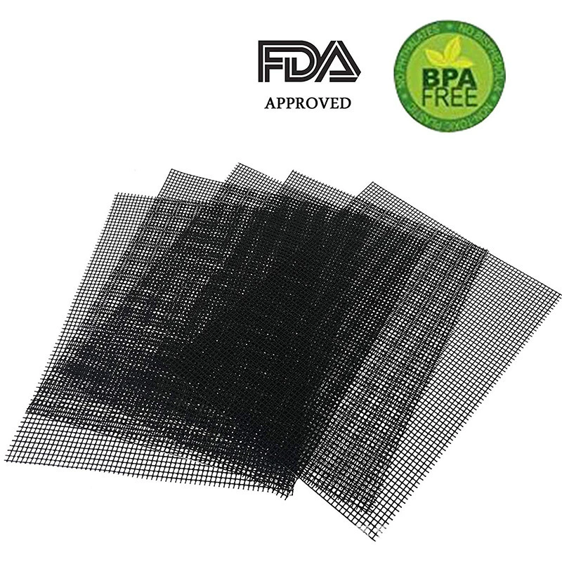 Пользовательские Черный Барбекю Сетка Мат Барбекю Мат Тефлоновая Сетка Выпечки Мат PTFE Барбекю Мат