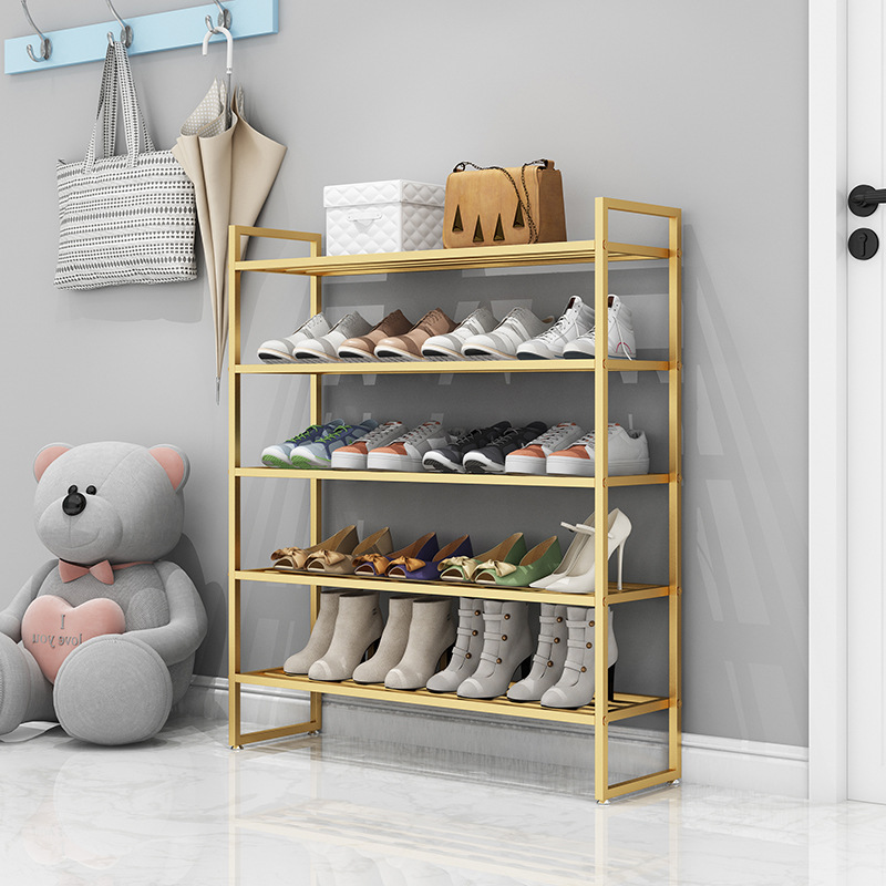 북유럽 철 신발 랙 간단한 도어 웨이 가정용 실내 잘 생긴 다층 저장 랙 경제적 인 기숙사 보관 신발 캐비닛