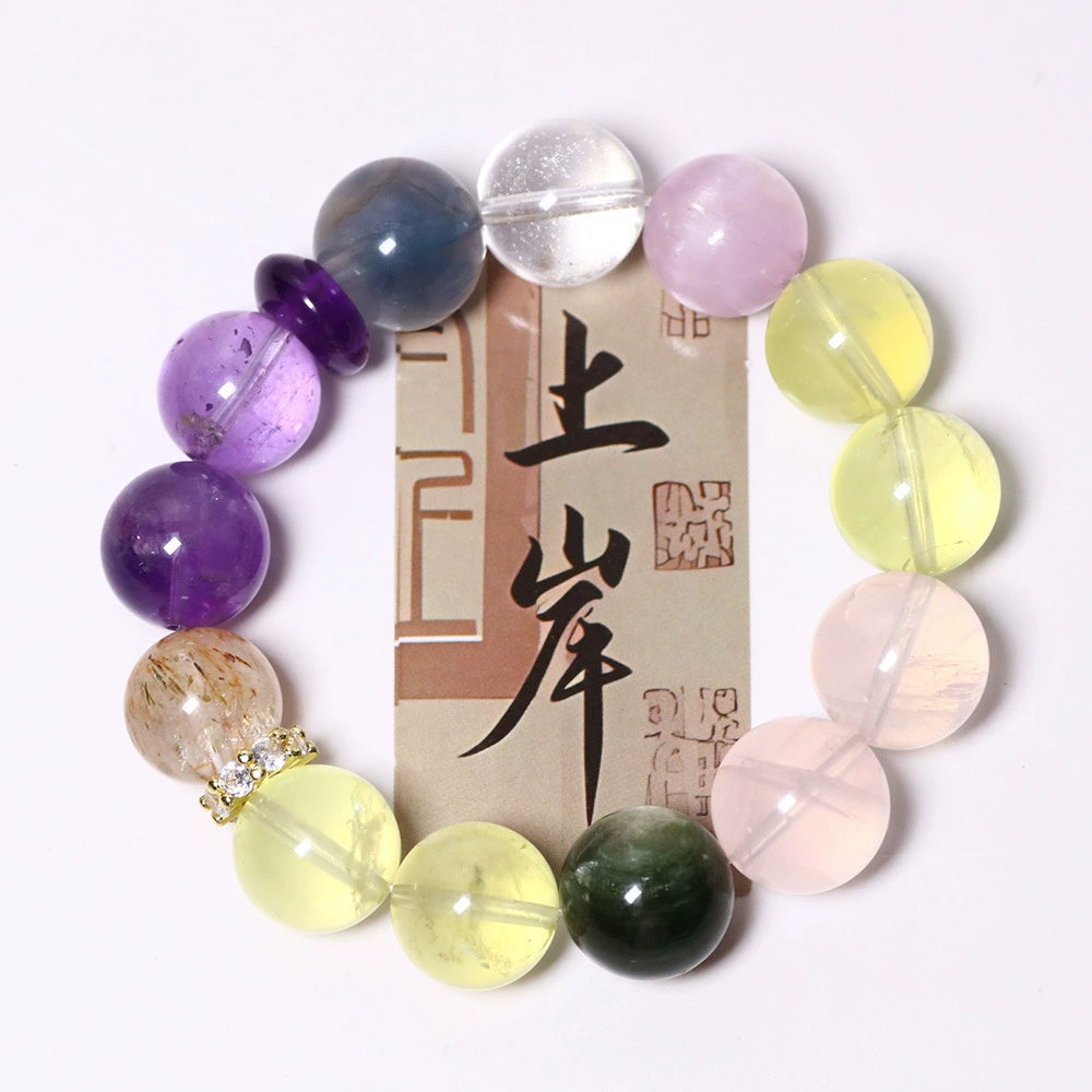 Натуральный браслет из кристаллов с несколькими сокровищами, свободные бусины, порошок лошади, свободные бусины, круглые бусины, готовые украшения ручной работы, браслет, аксессуары для самостоятельного изготовления