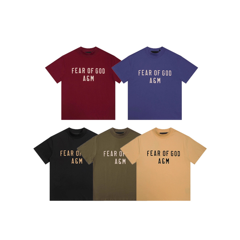 Three Complete Standards Fog Street Fashion Fear of God Multi-Thread Essentials Pure Cotton Short-Sleeved T-Shirt for Men and Women