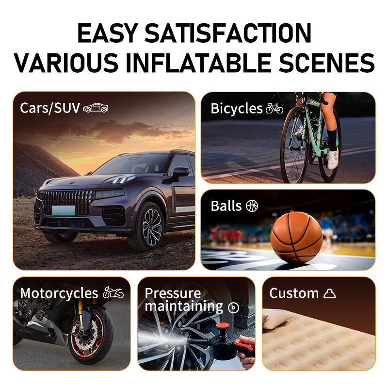 Cross-Border Hw01 Car Air Pump Portable Wireless Inflator for Car Tires Automatic High-Pressure Mobile Phone Inflator