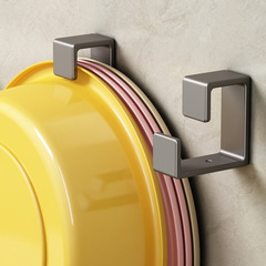 Stainless steel washbasin hook without punching basin storage bathroom hanging basin bathroom wall hanging bath basin storage rack