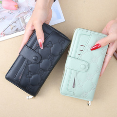 新款錢包女韓版時尚多功能長款錢包純色多卡位簡約迷你百搭錢包