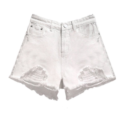 Hottest Trendy Women's Loose High-Waisted Straight Leg Wide Leg A-Line Denim Shorts for Summer Casual Breakhole