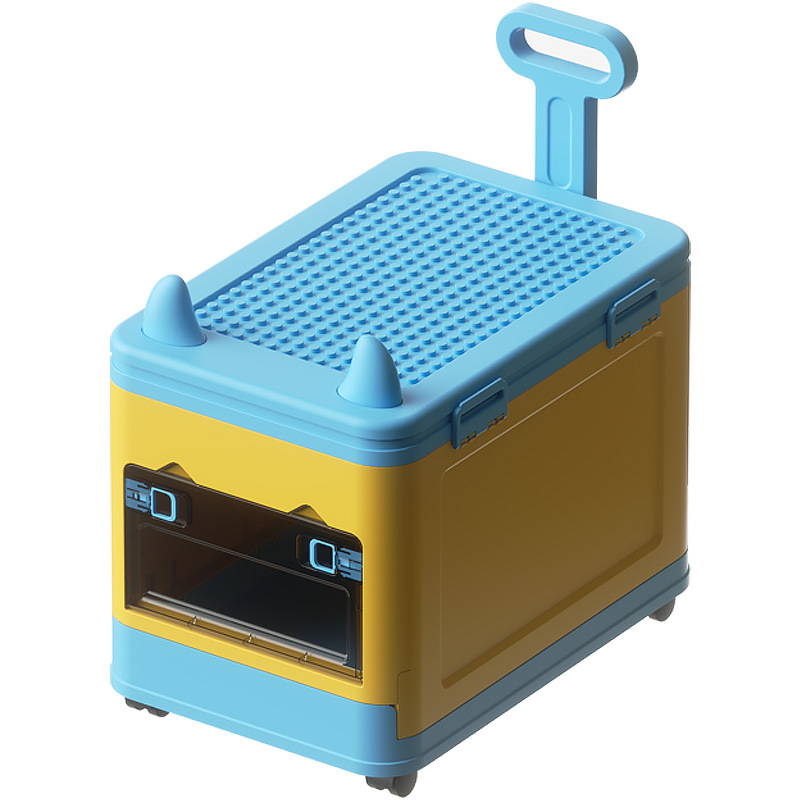 Caja de almacenamiento de juguetes para niños con ruedas caja de acabado doméstica caja de almacenamiento de plástico de gran capacidad caja de almacenamiento de ropa para bebés