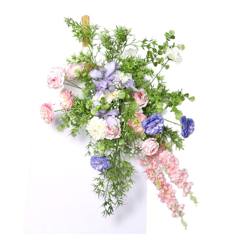 モネの庭の造花アレンジメント、床置き花飾り、完成品、結婚式の装飾、吊り下げ花、結婚式のTステージ、道路の花|undefined