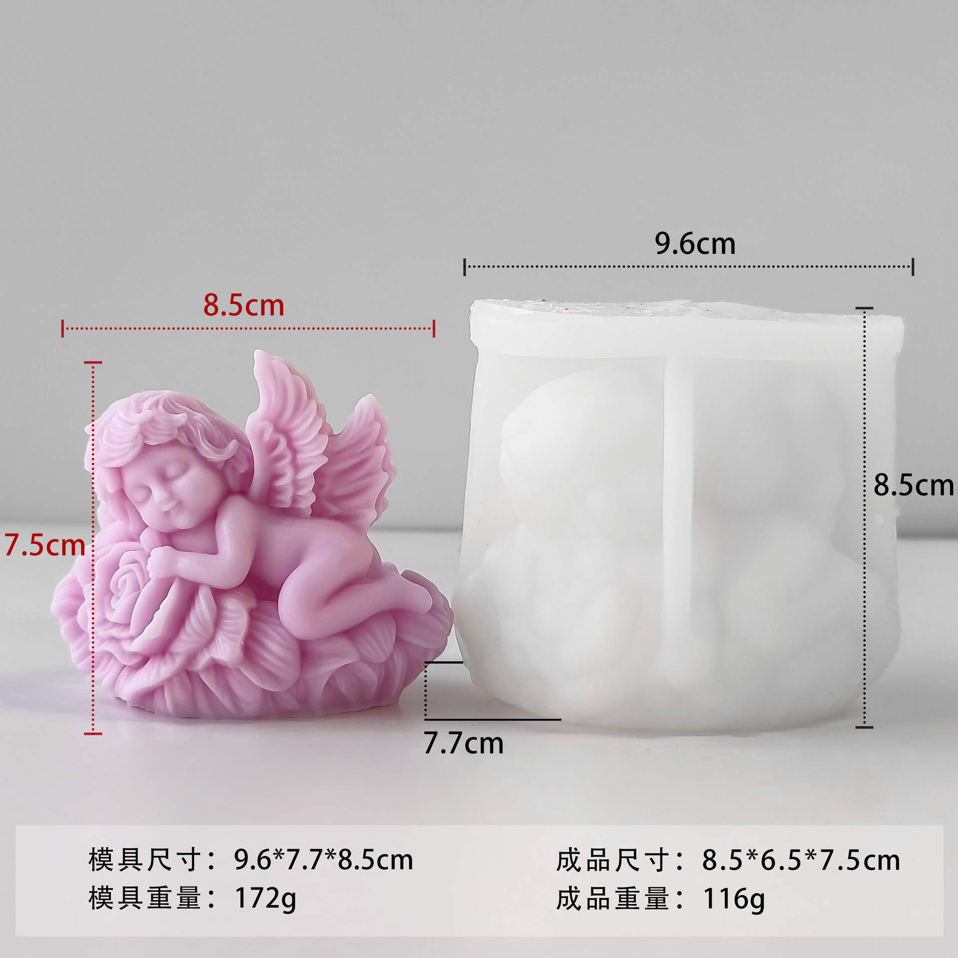 Jiahui Baby Angel Banana Mould DIY Rose Angel Magnetic Strip Ornamento Abrasivo