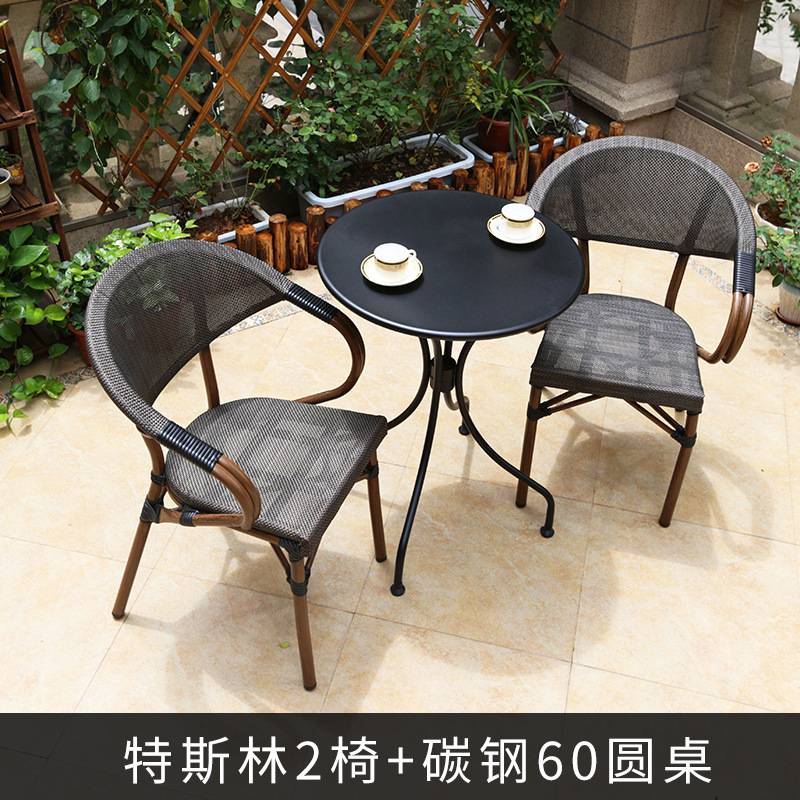 2 메쉬 천 단일 튜브 의자 60CM 탄소 강철 원형 테이블