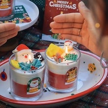 圣诞节香薰蜡烛氛围感礼物candle跨境圣诞老人雪人姜饼人造型ins