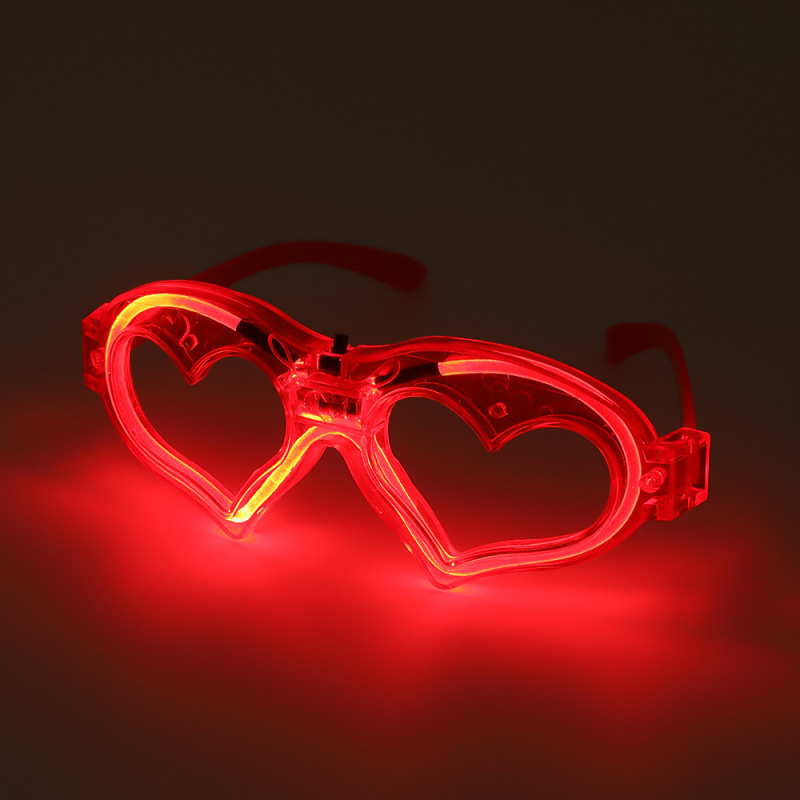 LED iluminado amor gafas de fiesta atmósfera luminosa props amor gafas de luz fría luminosa juguetes al por mayor