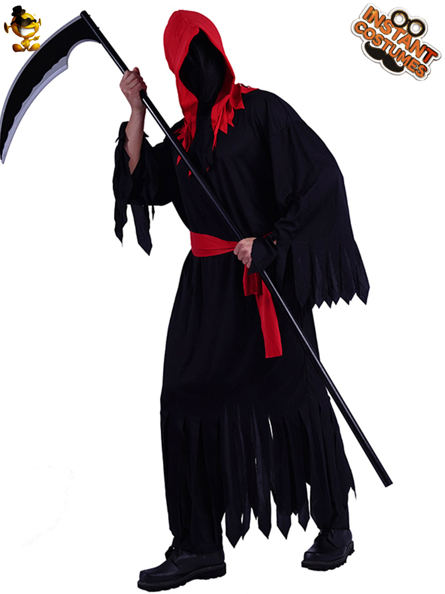 Traje de fiesta de Halloween Cosplay traje negro con capucha traje de rendimiento de la etapa traje de rendimiento de danza image 4