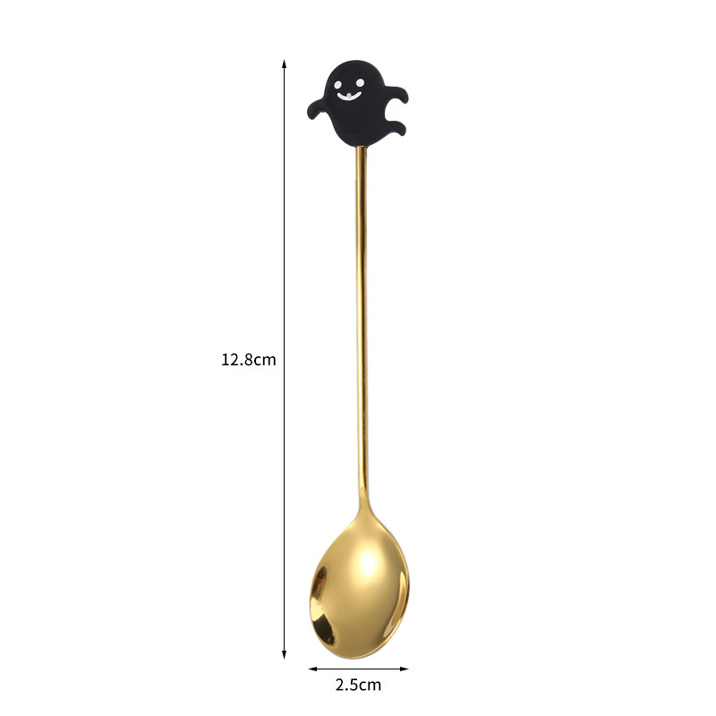 ステンレス鋼ハロウィーン食器セットフォークスプーンクリエイティブ漫画デザートスプーンコーヒー攪拌スプーンフルーツフォークデザートフォーク|undefined