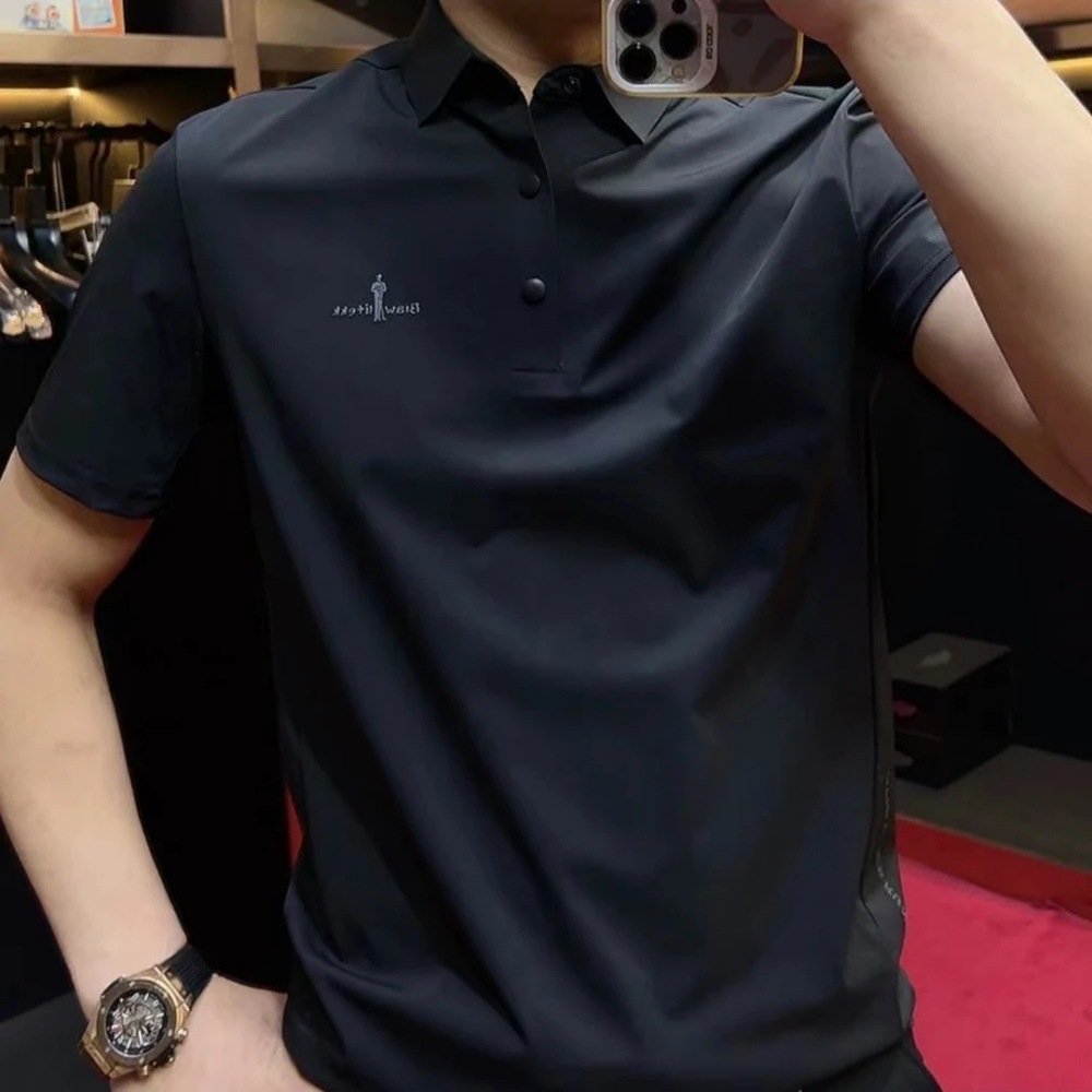 By Summer Short-Sleeved Polo Shirt Accessible Luxury Fashion Men's T-Shirt Casual Quick-Drying Versatile Seamless Cool Half-Sleeve