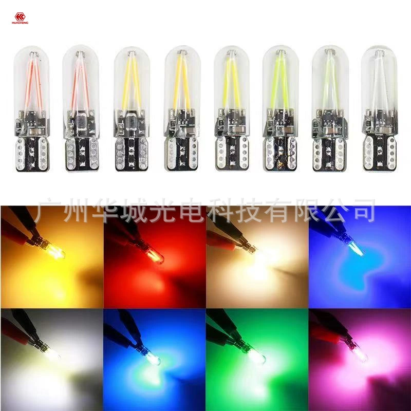 T10 индикатор ширины лампа Светодиодная автомобильная лампа автомобильная светодиодная нить T10 COB источник света Стекло С клеевой лампой 8-28 В