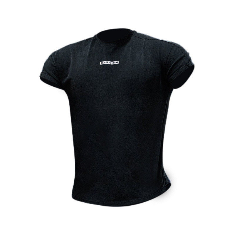 Nuevos deportes de manga corta para hombres elásticos de secado rápido absorción de agua sudor cuello redondo acondicionamiento físico ocio al aire libre camiseta deportiva