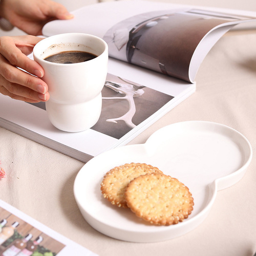 欧式咖啡杯碟套装舒芙蕾松饼点心盘创意陶瓷早餐盘家用下午茶盘子