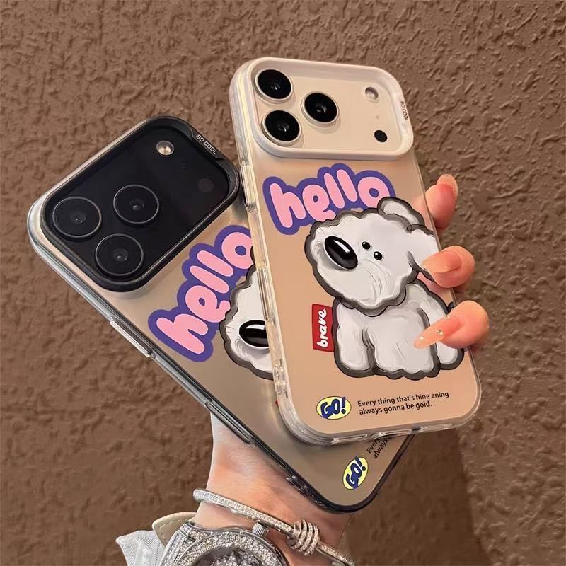 Crooked Head Puppy Suitable for Apple 17Pro Mobile Phone Case Iphone16/15 New Model 14 Women's Model 13 Anti-Fall 11 Sets 12
