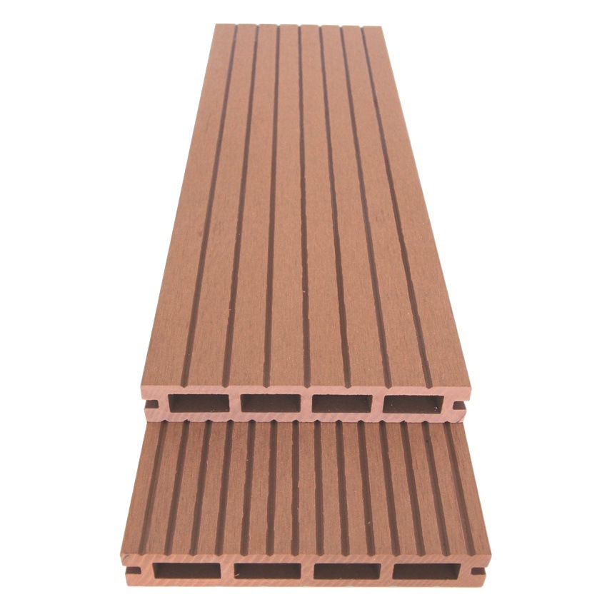 Suelo de Madera Plástica 147*23, Material Decorativo para Exteriores, Impermeable y Resistente al Moho, Tablero WPC para Exteriores, Suelo Hueco con Orificios Cuadrados, Madera Plástica