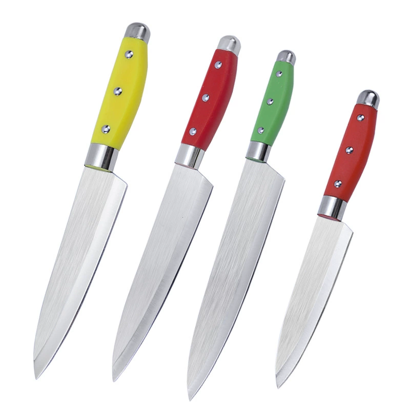 Four-color set of stainless steel reinforced fruit knives, household stainless steel peeling knives, kitchen cutters and knives