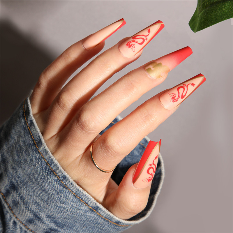 Cartoon, Rose Pattern Cute Retro Sweet Cartoon Rose Abs Nail Patches 1 Set