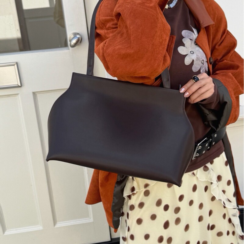 【Duoduo】Cowhide Tote Bag - Low-Key and Elegant Shoulder Bag - Simple and Versatile Genuine Leather Handbag for Everyday Use