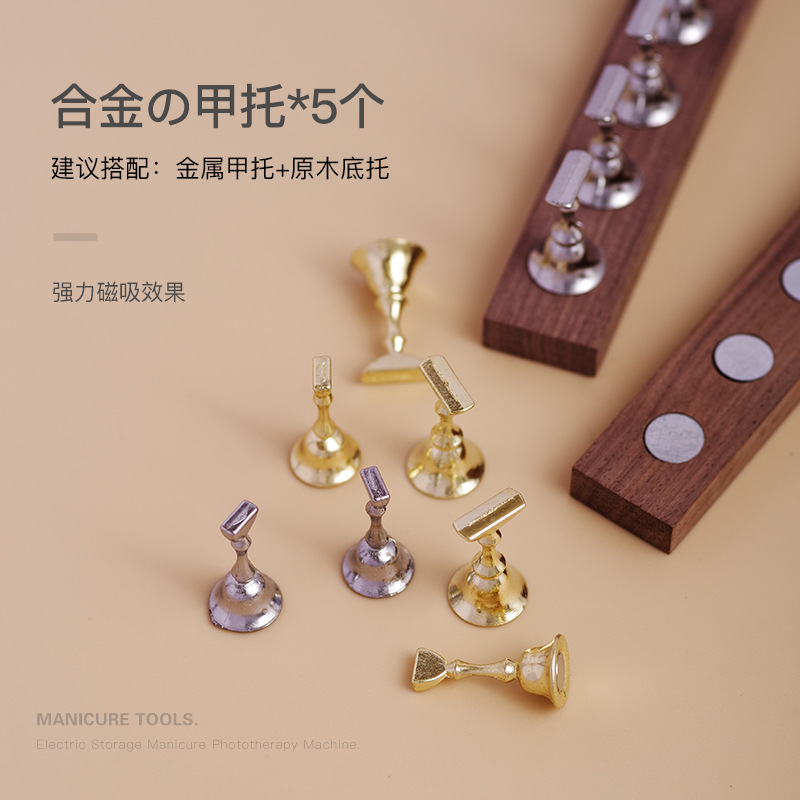 Manicure Wearing Nail Holder Alloy Chess Piece Metal Nail Holder Manicure Works Beginner Practice Display Stand Small