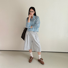 衣夫美式运动短裤女2025夏季新款宽松薄款休闲舒适七分中裤潮5056