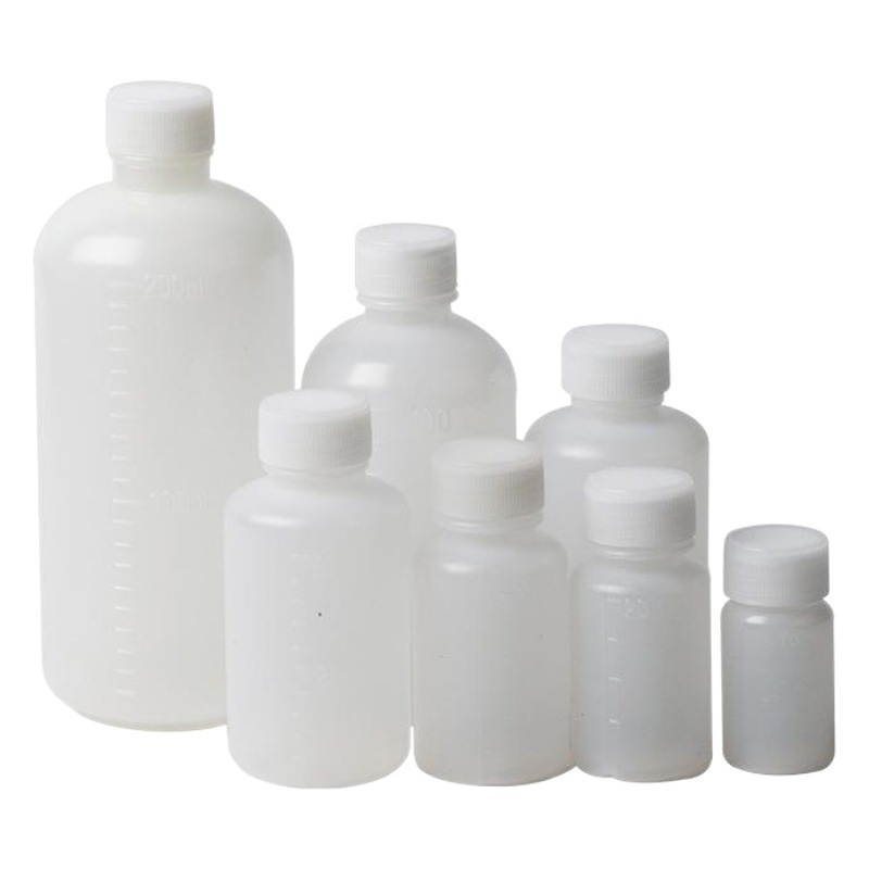 Jiayue fábrica en stock 10-200ml botella de agente de agua de plástico translúcido con contenedor de envasado de líquidos a escala