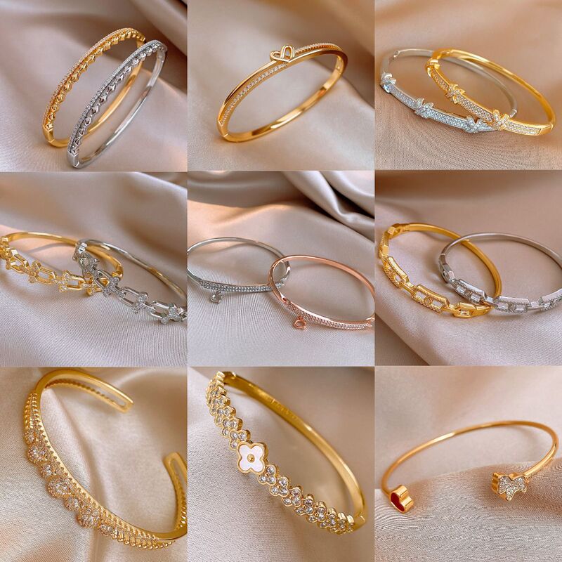 Cross-Border Hot-Selling Zircon Round Bracelet with Personalized Design, Versatile for Everyday Wear, Simple Bracelet with a Light Luxury and High-End Feel for Women