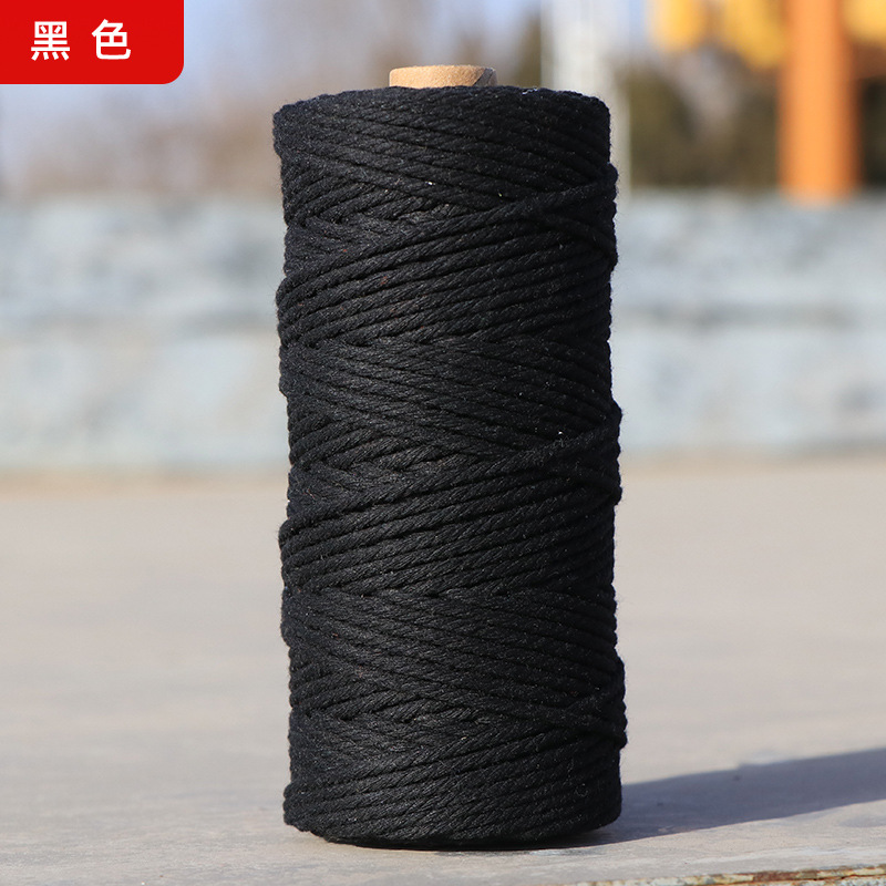 Cuerdas de algodón de color transfronterizas tejidas de algodón 2mm3mm4mm cuerdas de algodón hechas a mano cuerdas decorativas DIY cuerdas de algodón de color colgantes