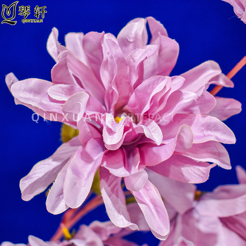 Wedding Celebration Four-Head Purple Orchid Artificial Flowers Wedding Arch Pathway Arrangement Home Decor Hotel Greenery Decoration Fake Flower Wholesale