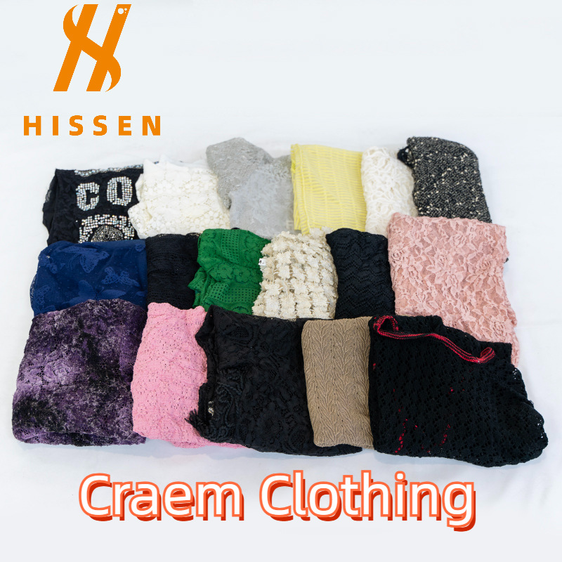 外贸精品二手衣服装出售 夏季女网格短袖T恤top A Used T-shirt