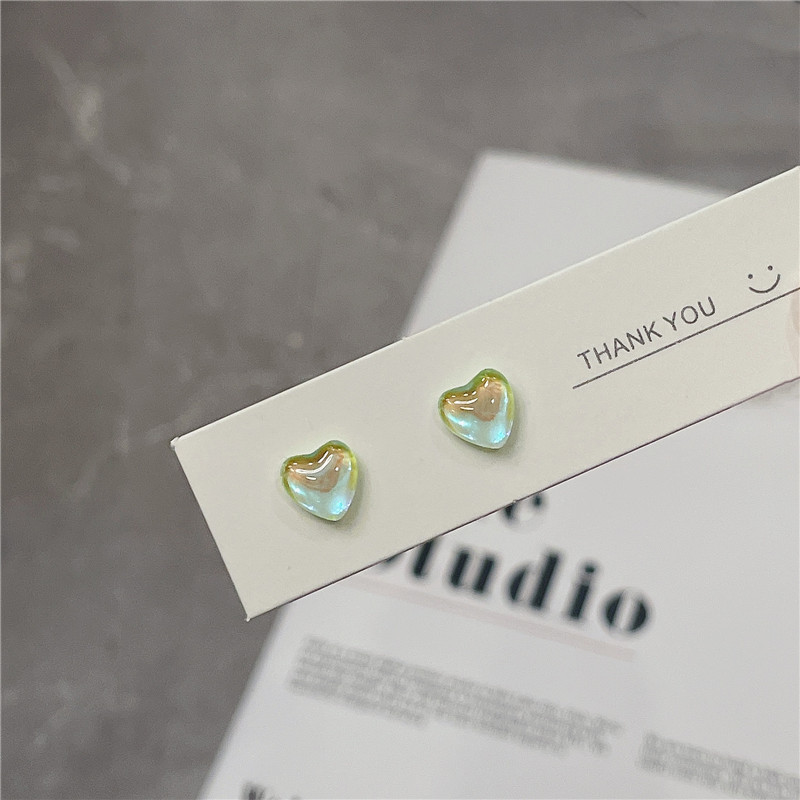 Sweet Heart Shape Synthetic Resin Women's Ear Studs 1 Pair display picture 4