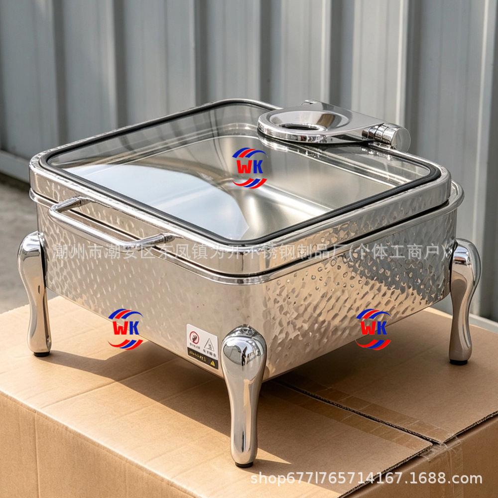 El horno de buffet comercial engrosa 304 horno de Buffy con patrón de martillo de acero inoxidable, horno de aislamiento térmico de hotel cuadrado rectangular