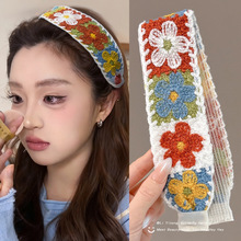 针织毛线洗脸发带宽边发箍女日常外戴刘海碎发整理神器头发魔术贴