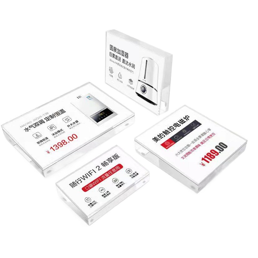 In-Stock Acrylic Price Display Stand with Strong Magnetic Slanted Stand, Transparent Desktop Price Tag, Qr Code Display Stand