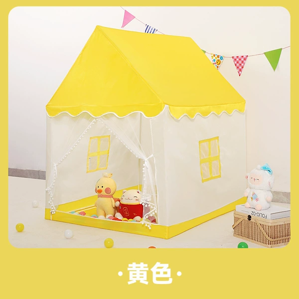 Small yellow gray house