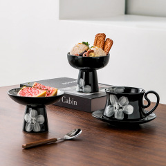 シンプルな和風陶器コーヒーカップカップルセット ins風クリエイティブ朝食カップボウル家庭用焚き火台付きお茶カップセット