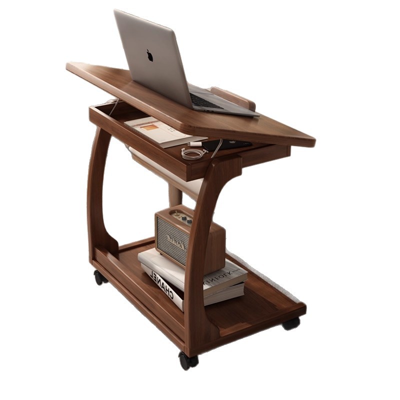 mesa de té tipo C pequeña mesa de té tipo C para sala de estar sofá doméstico mesa lateral estante de almacenamiento pequeña casa plegable mesa de cabezal de cama