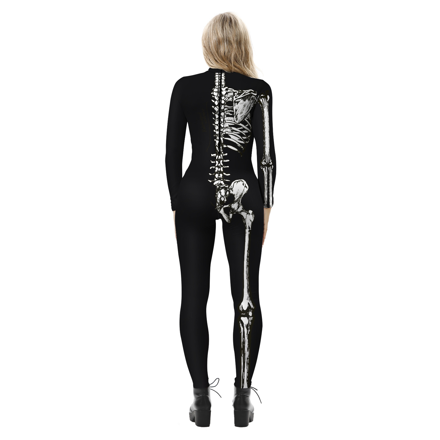 Women s Halloween Skeleton Digital Print Leotard jumpsuit nihaostyles wholesale halloween costumes NSMID78946