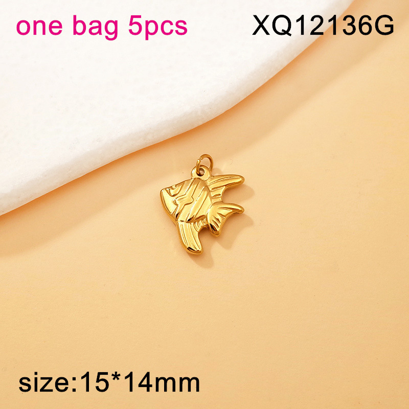 Accesorios de joyería de acero de titanio Serie de vida marina Concha Concha Estrella de mar Tortuga Collar de bricolaje Accesorios de pulsera colgante