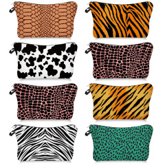 アマゾンの新型プリント動物紋化粧バッグ女性式ワニ紋携帯収納バッグ豹紋洗面バッグ卸売り