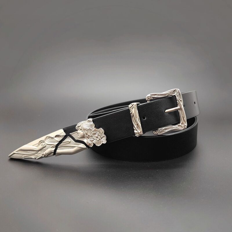 2025 Spring and Summer Punk Metal Western Broken Sword Swordsman Swordplay Carved Fashionable Belt Trendy Retro Belt 2025 Spring and Summer Punk Metal Western Broken Sword Swordsman Swordplay Carved Fashionable Belt Trendy Retro Belt