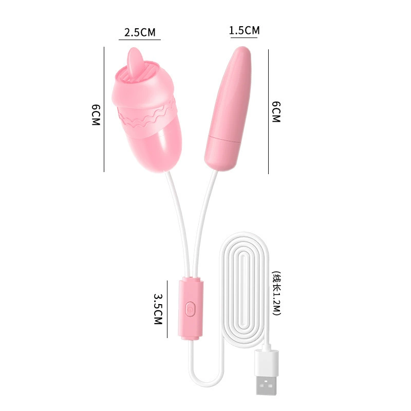来乐 Флиртовое яйцо ABCDE модель USB двойное вибрирующее яйцо всасывание язык лизнение тела частотный преобразователь мастурбационный оргазм женская игрушка