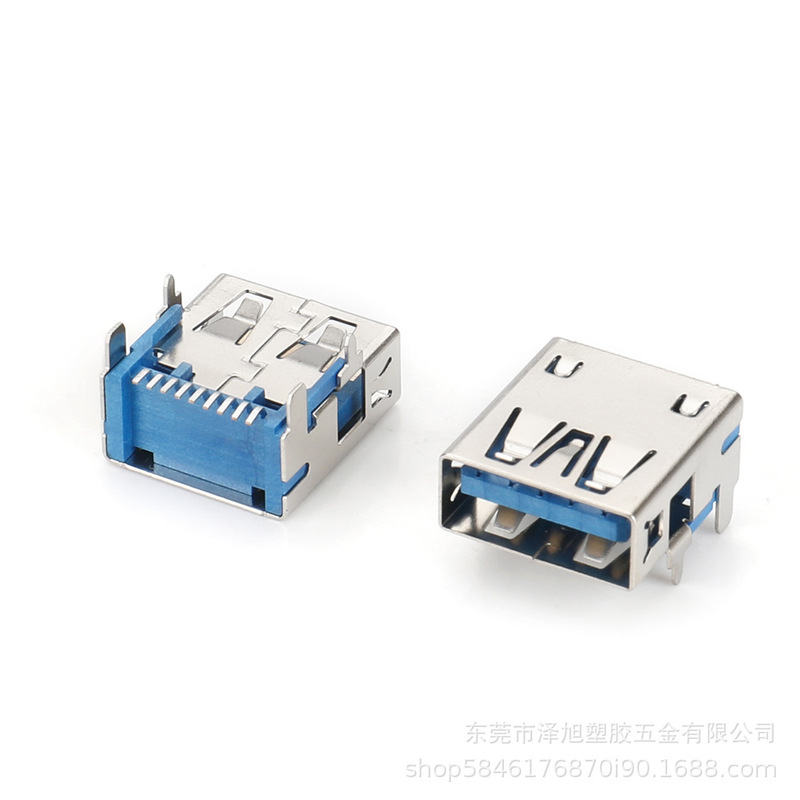 Usb3.0-Af Short-Body Four-Pin Plug-In Board with Edgeless Copper Blue Glue Lcp, High Temperature Resistant up to 260 Degrees Usb3.0-Af Short-Body Four-Pin Plug-In Board with Edgeless Copper Blue Glue Lcp, High Temperature Resistant up to 260 Degrees