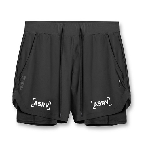 Cross-border summer men's sports shorts European and American large size anti-exposure five-point pants men's outdoor quick-drying double-layer fitness pants