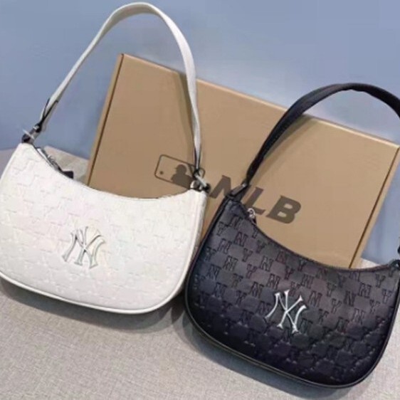 Mlb Underarm Bag Summer New Style Ny Embossed Simple Shoulder Bag Everyday Versatile Fashion High-End Handbag